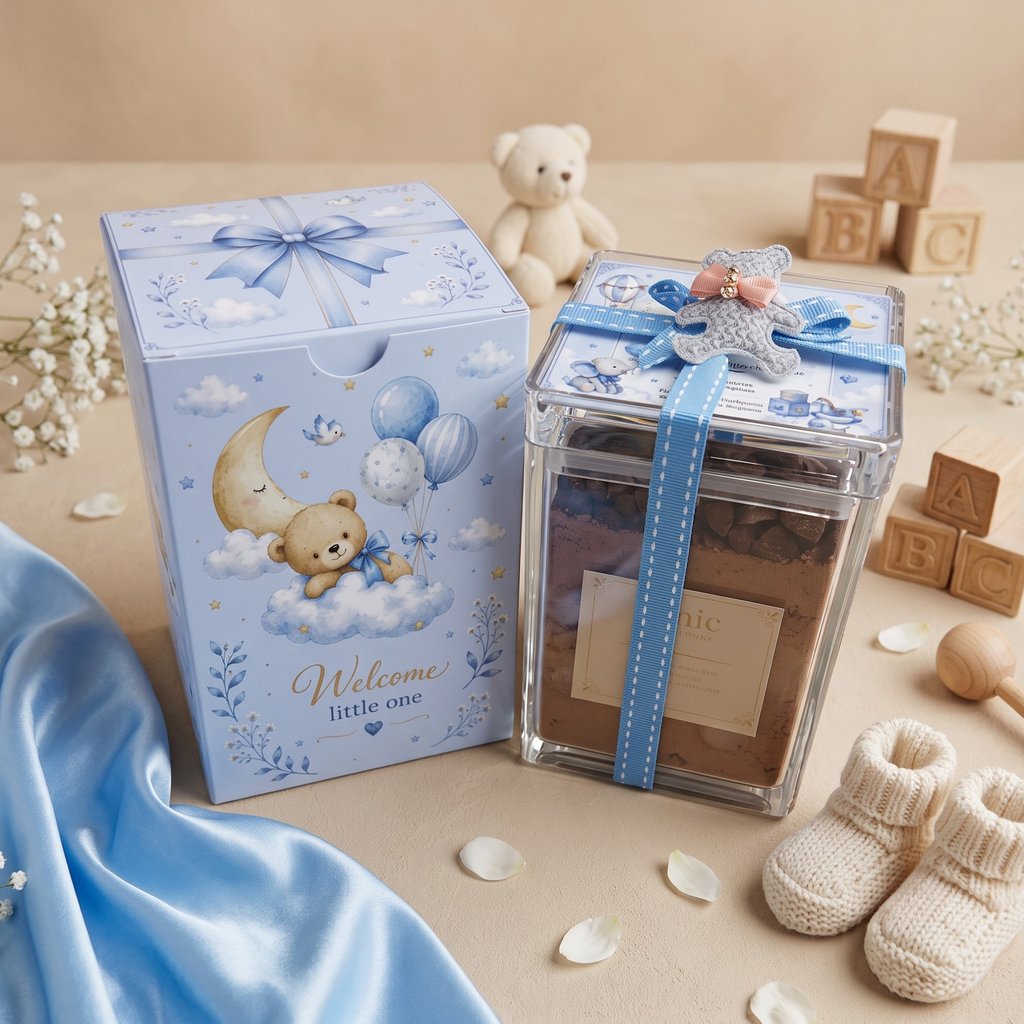 Baby Boy Gift Box with Deconstructed Gond Badam Laddoo