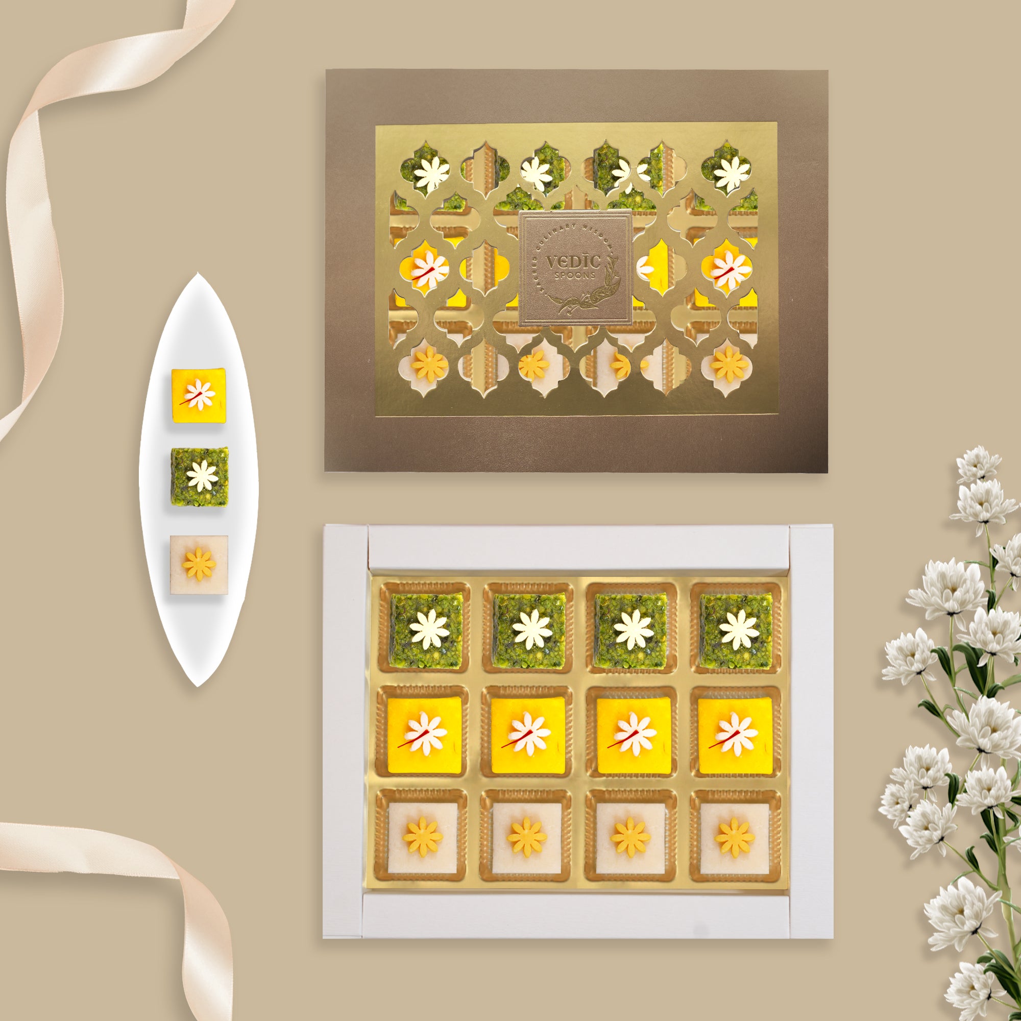 12 Pc Box  Pishori pista lodge+Kesar Katli+ Mamra Badam Katli