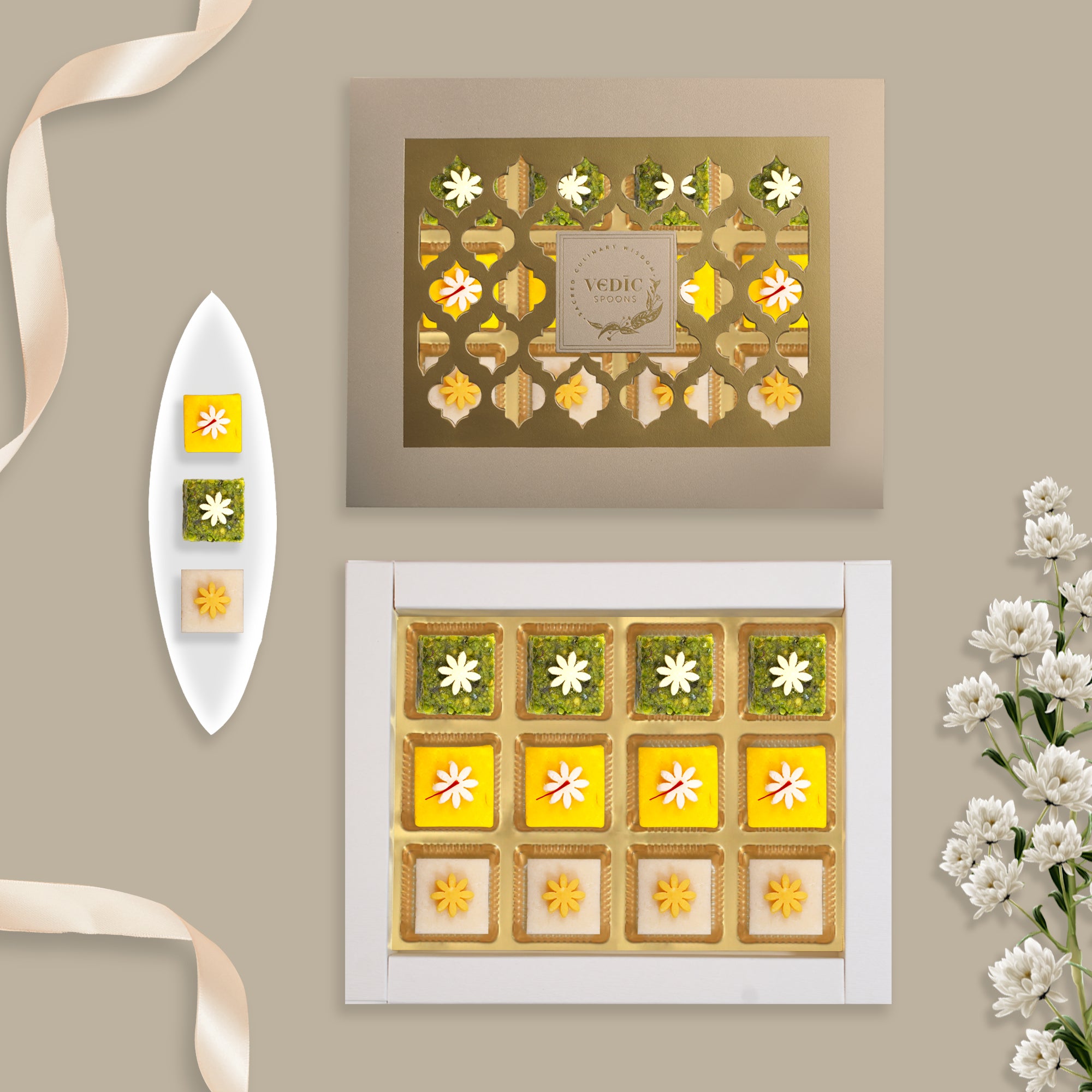 12 Pc Box  Pishori pista lodge+Kesar Katli+ Mamra Badam Katli