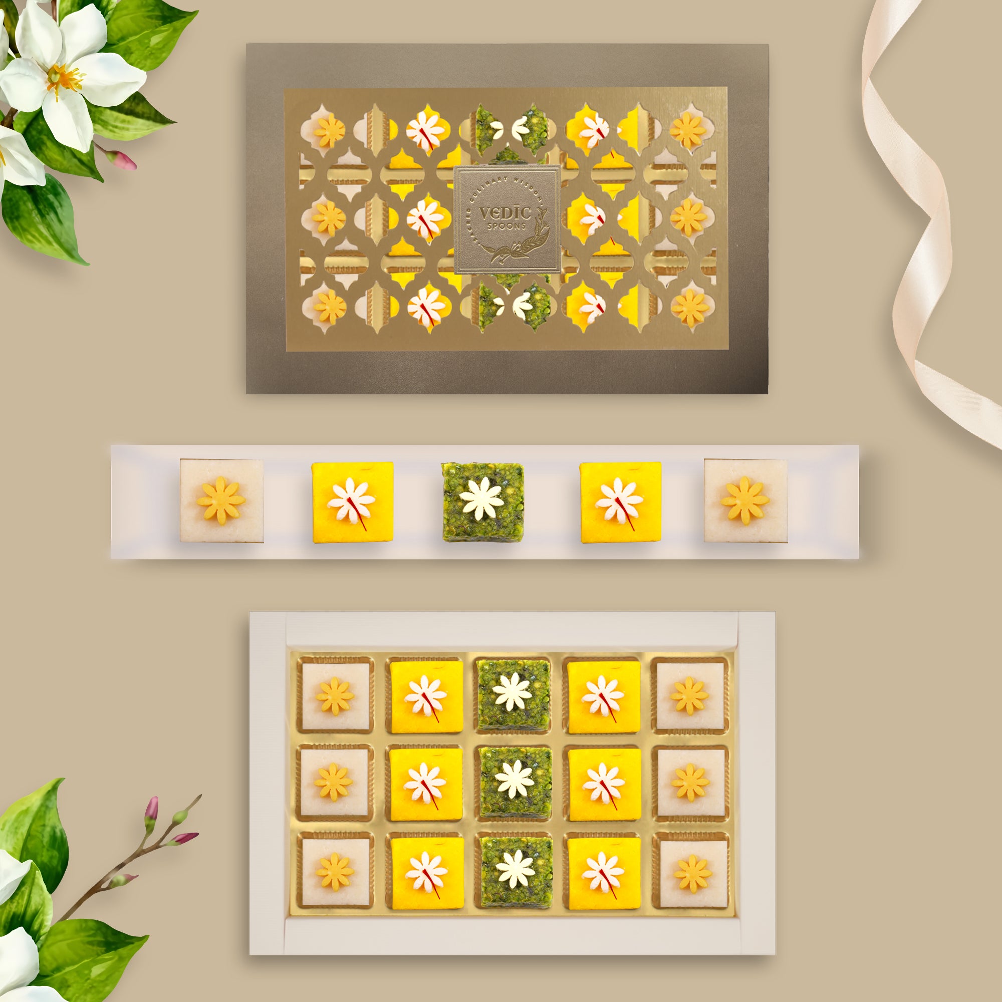 15 Pc Box 3 Pishori Pista Lodge + 6 Mamra Badam Katli + 6 Kesaria Badam Katli