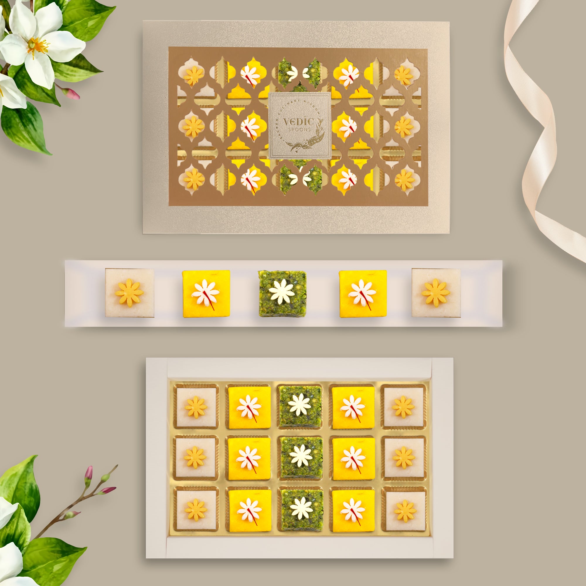 15 Pc Box 3 Pishori Pista Lodge + 6 Mamra Badam Katli + 6 Kesaria Badam Katli