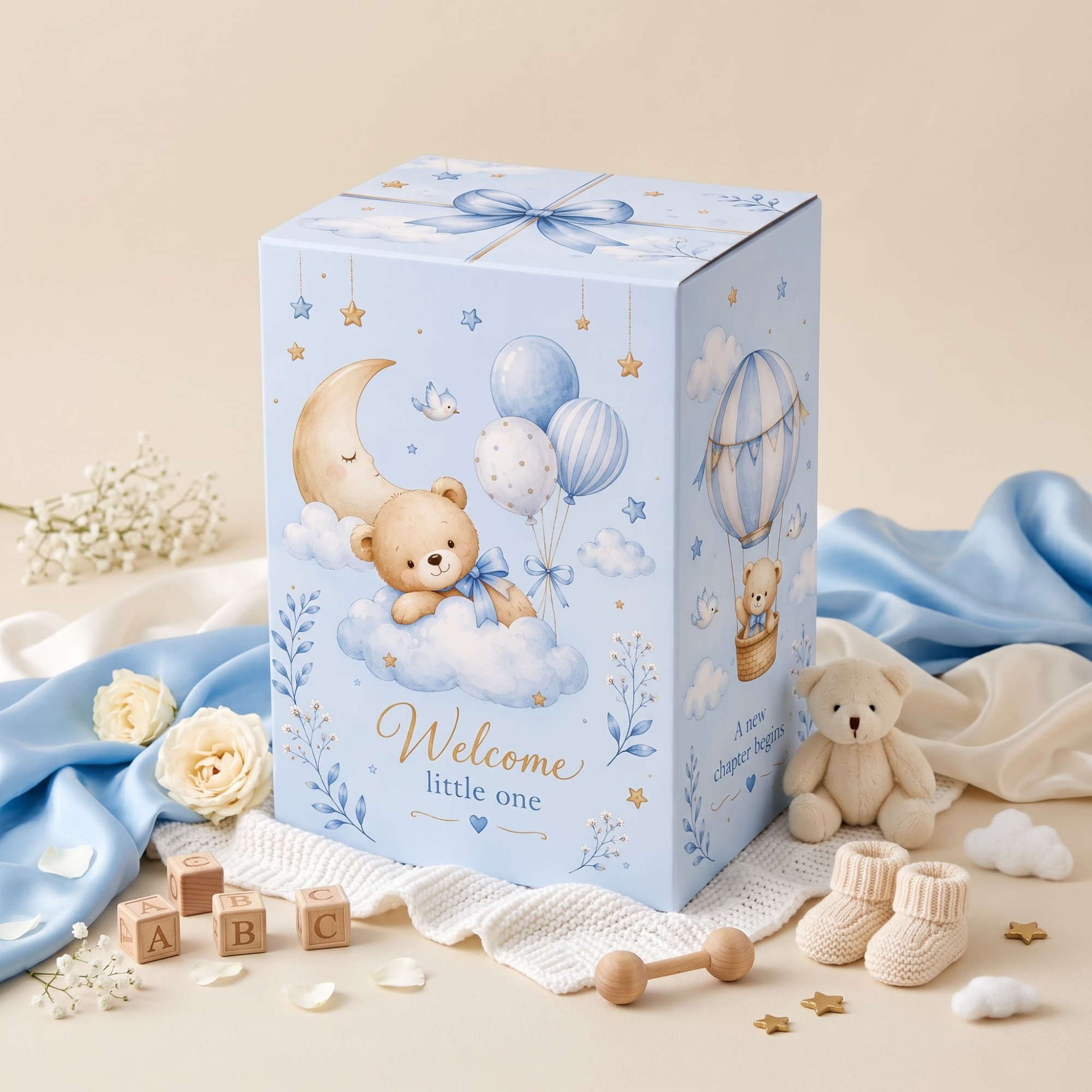 Baby Boy Gift Box with Deconstructed Gond Badam Laddoo
