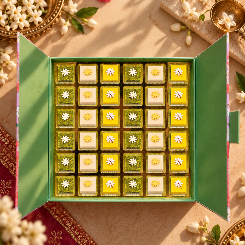 36 Pc Box Pishori Pista Lodge + Kesar Katli + Mamra Badam Katli