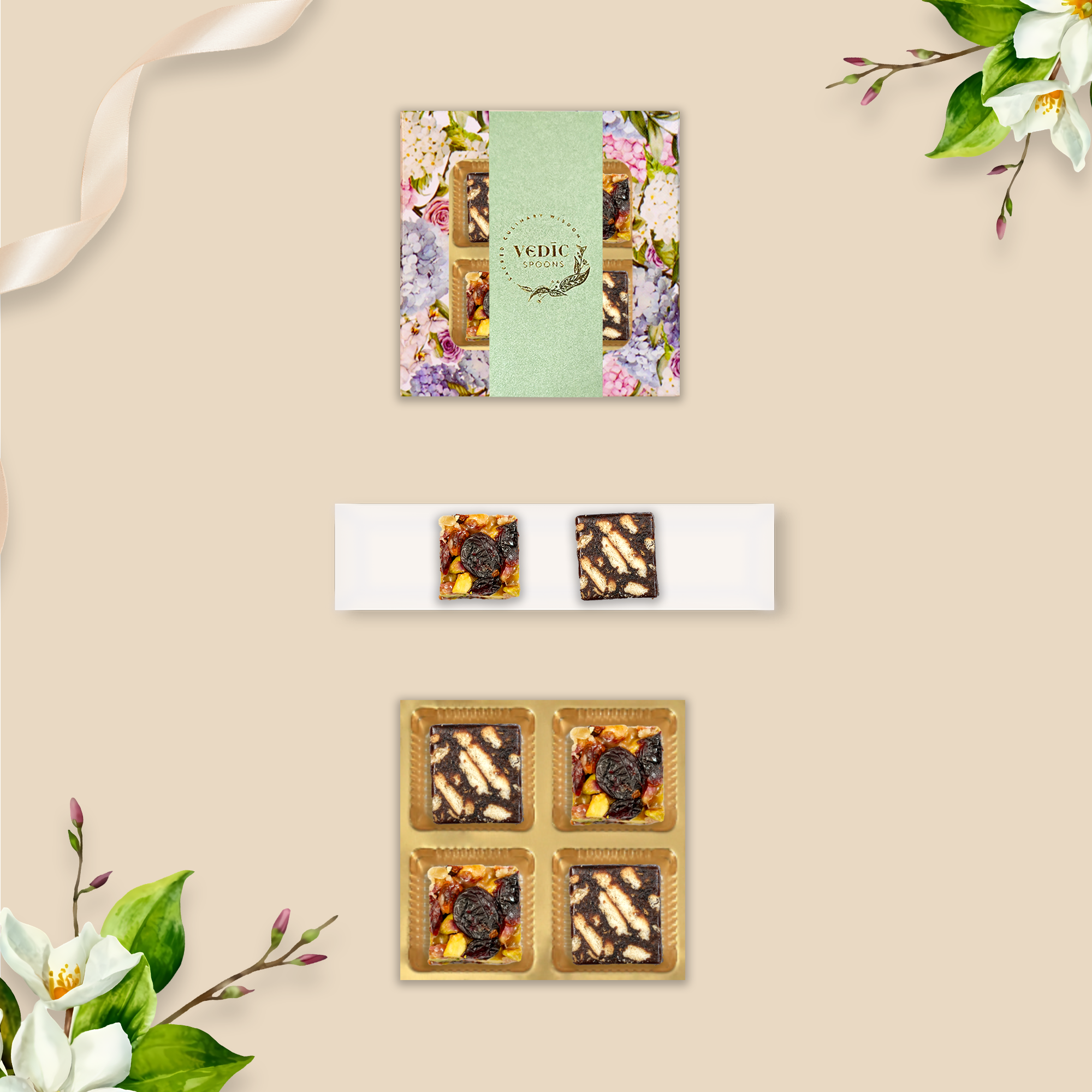 4 Pc Box 2 Date Coffee Cookie + 2 Pistachi Cranberry