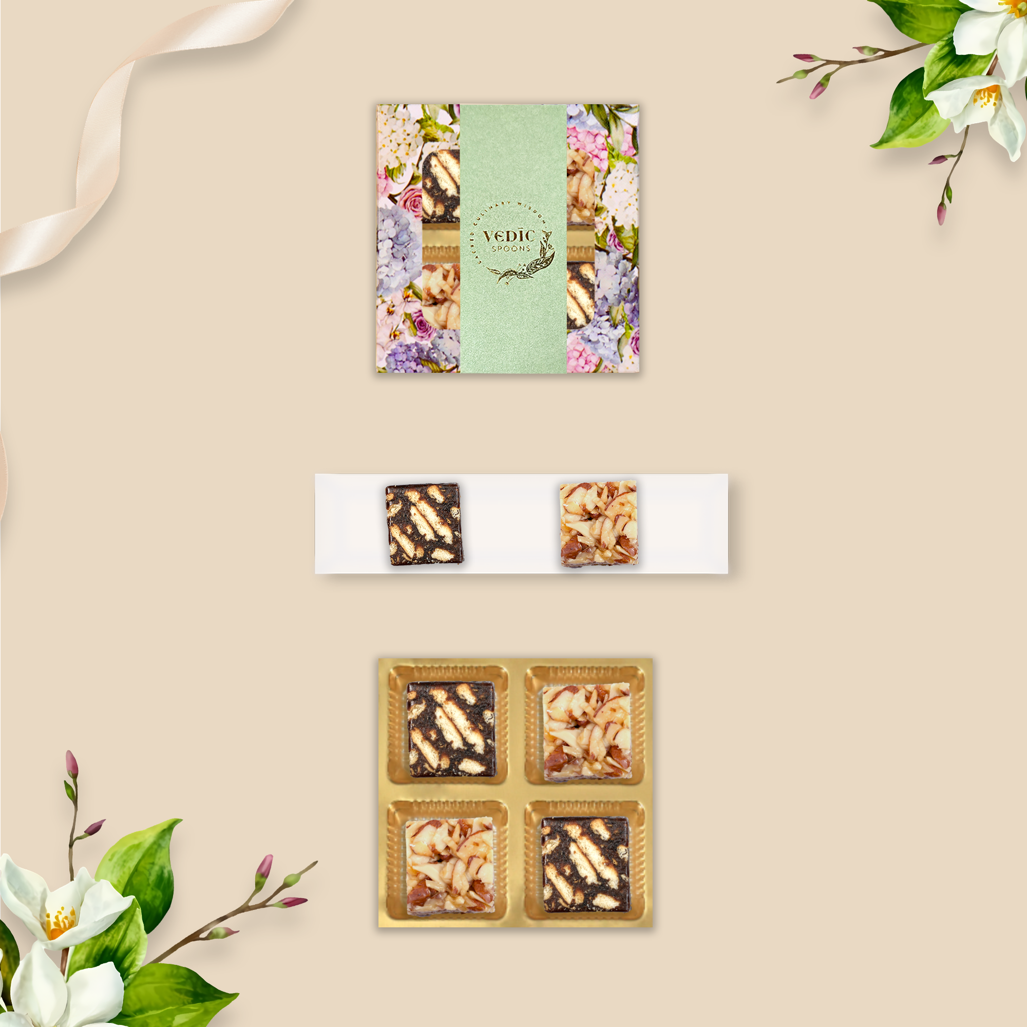 4 Pc Box Date Coffee Cookie + Roasted Almond