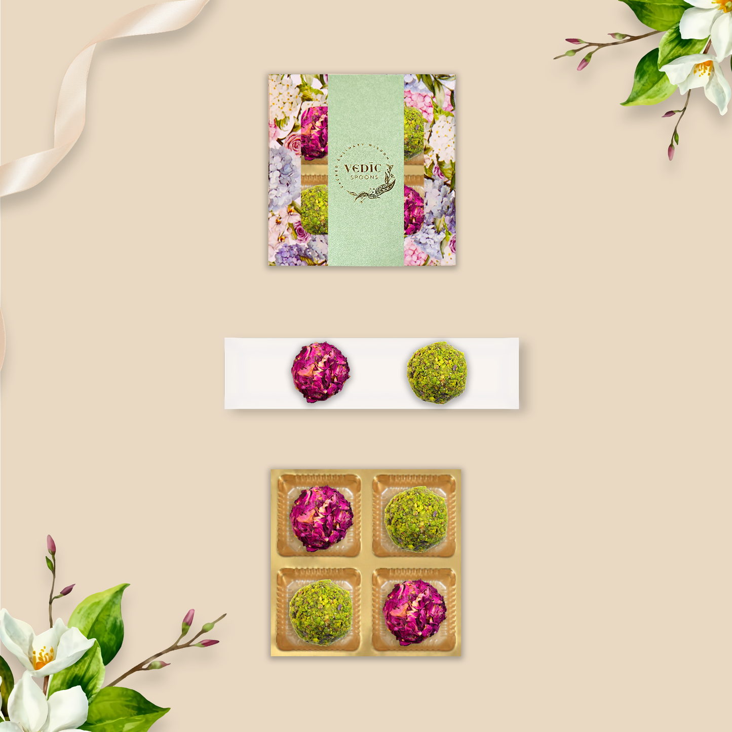 4 Pc Box Gulab Gulkand + Rose Almond Pistacio