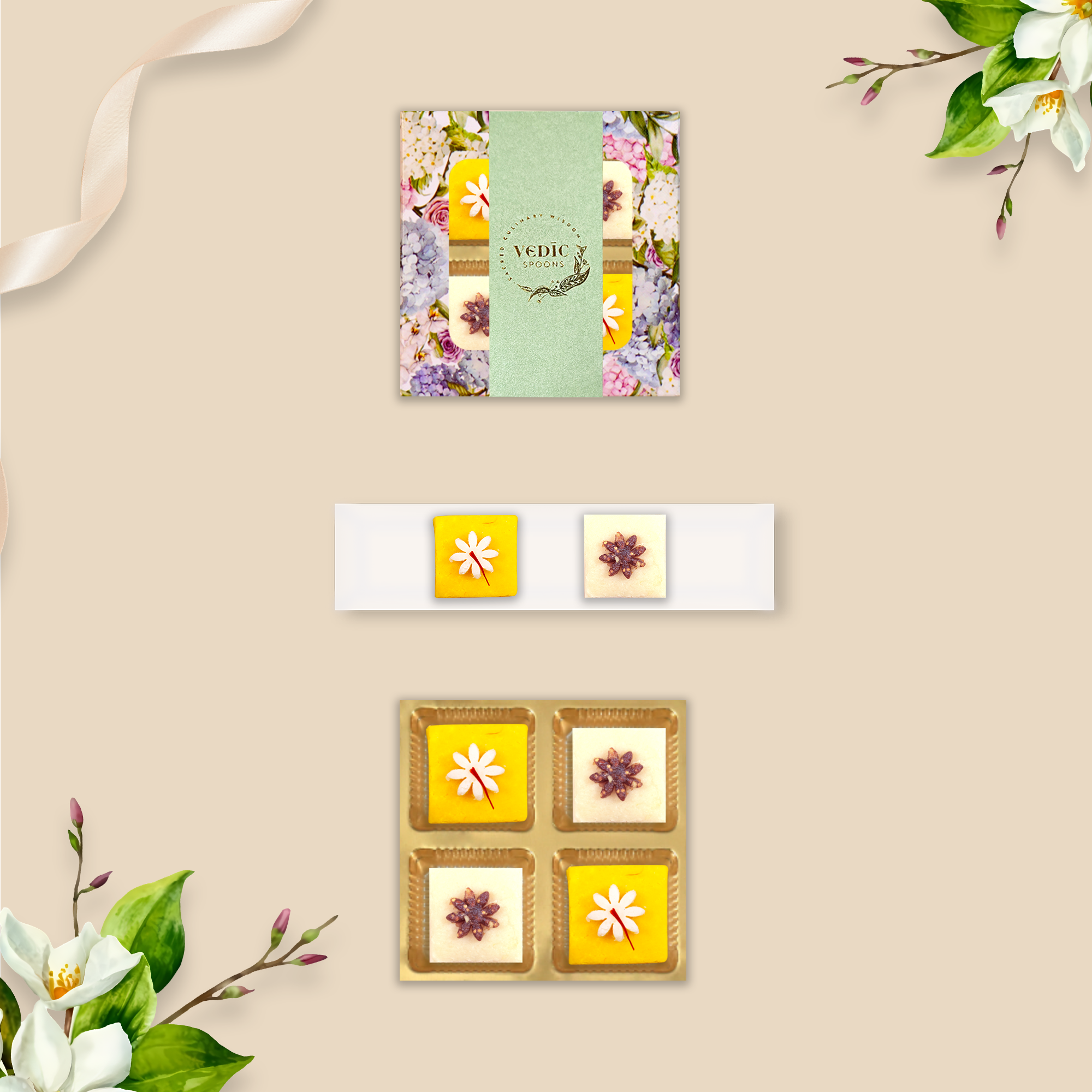 4 Pc Box 2 Kesaria Badam Katli +2 Kaju Katli Anjeer
