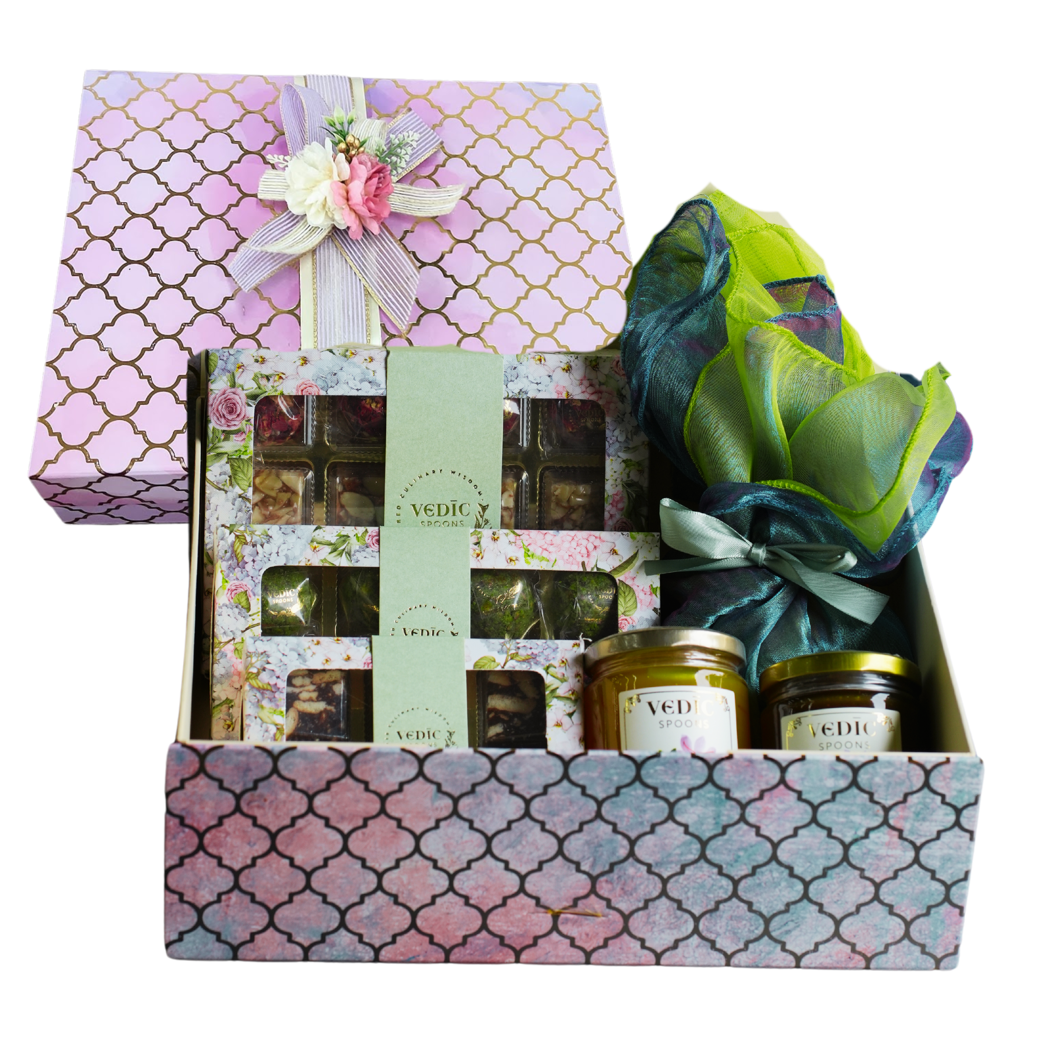 Sweet Box Hamper with 2 Syrup Bottles + GBL Pouch