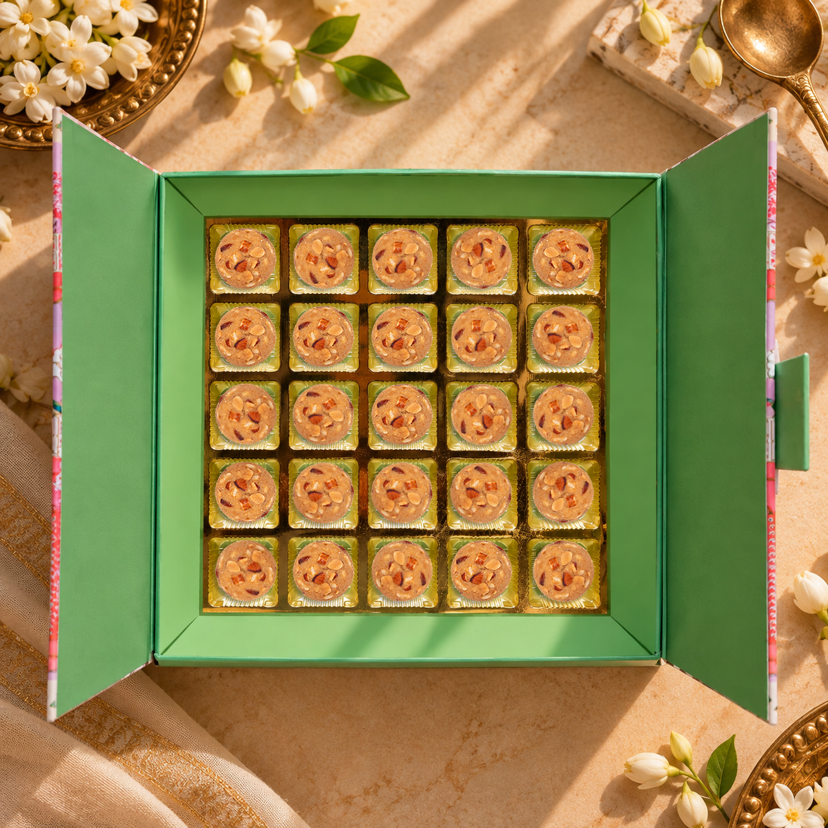 25 Pc Box Gond Badam Laddoo