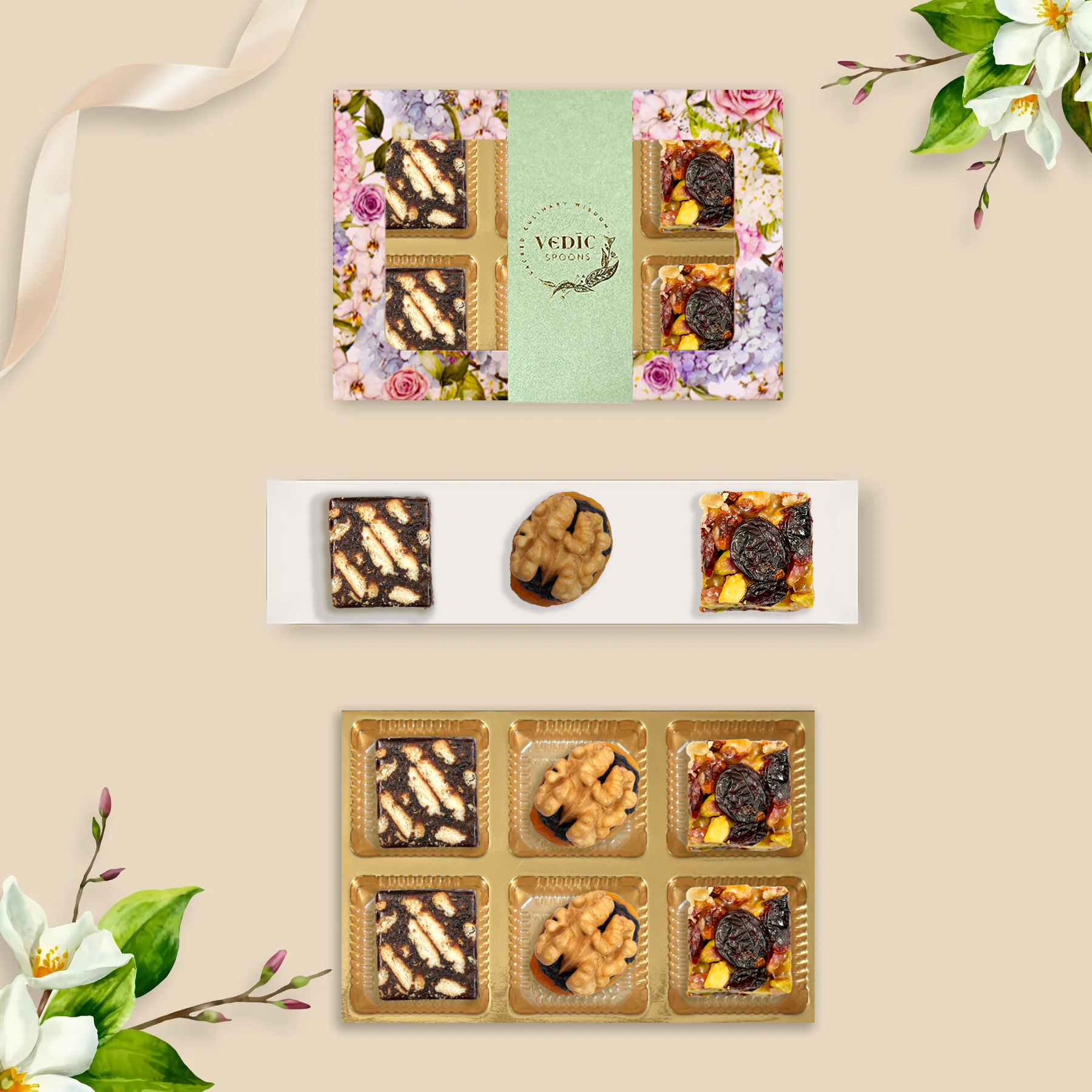 6 Pc Box 2 Date Coffe Cookie + 2 Walnut Apricot + 2 Pistachio Cranberry