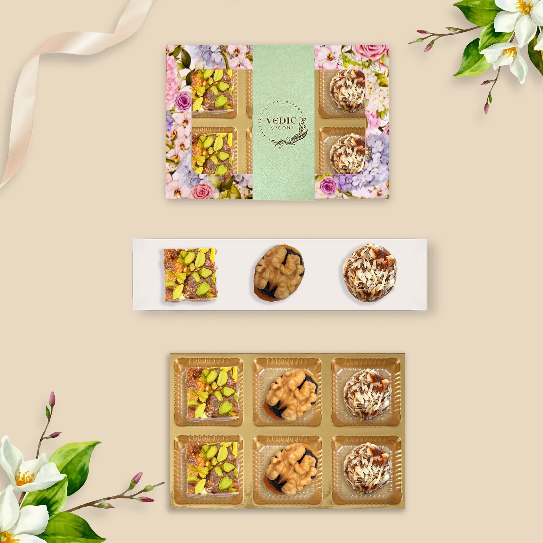 6 Pc Box  Date Dryfruit + Walnut Apricot + Date Mukhwas