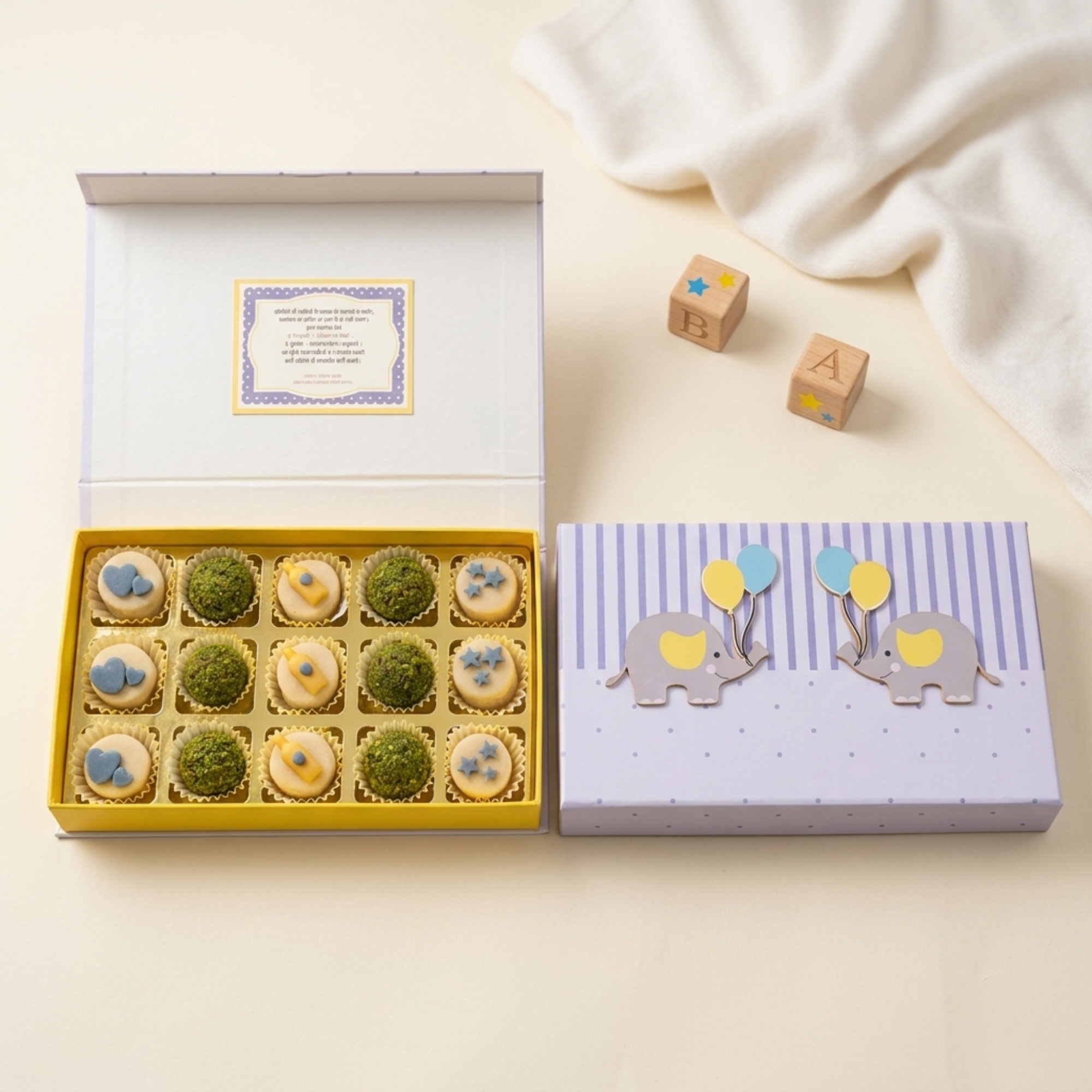 Baby Boy 15 Pc Special Sweet Box - Elephant Design