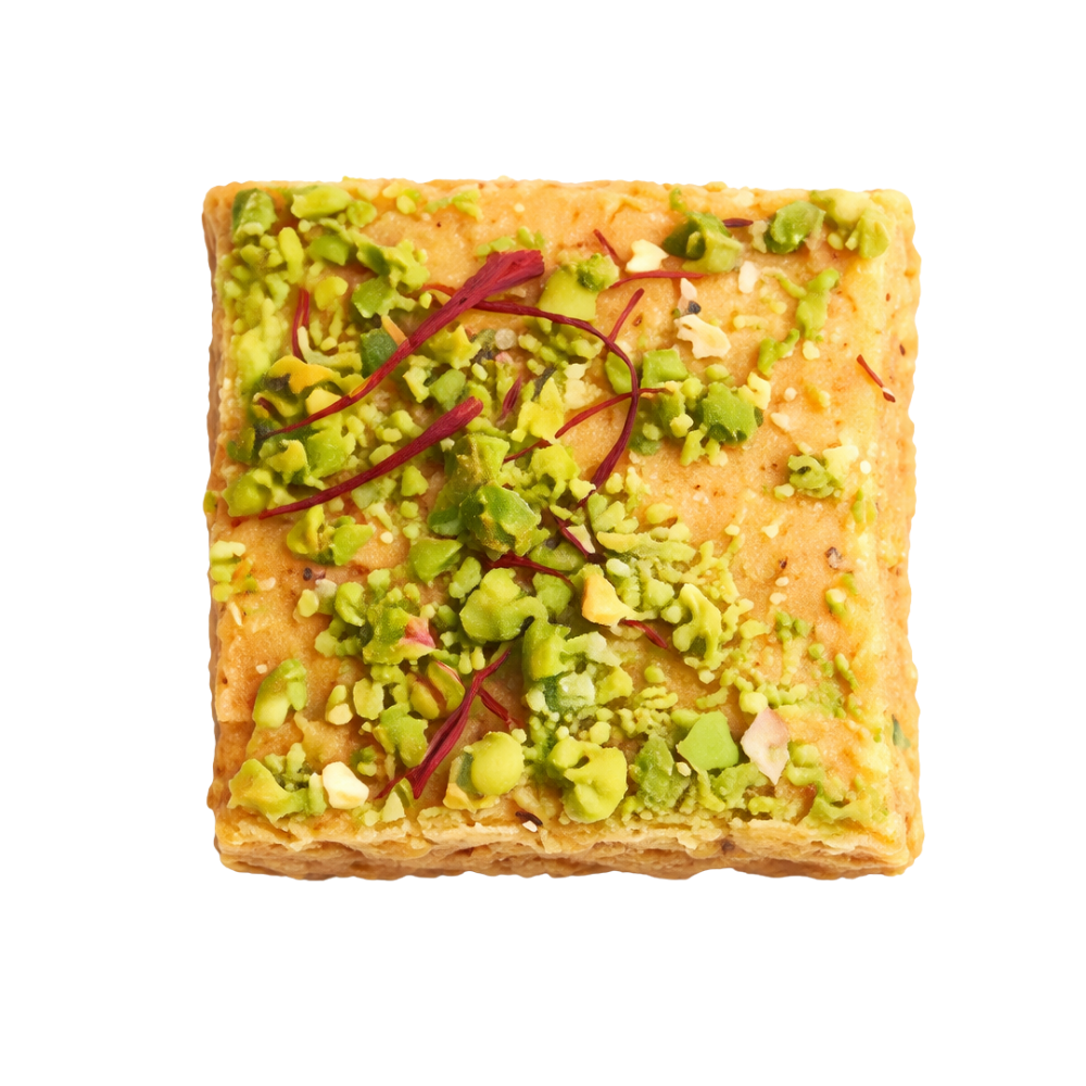 Besan Barfi with Gond, Badam, Pista