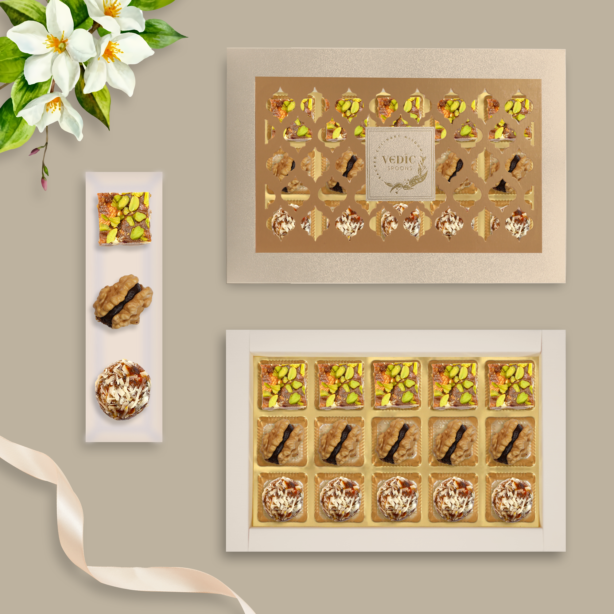 15 Pc Box Date DryFruit + Walnut Date Coco + Date Mukwas