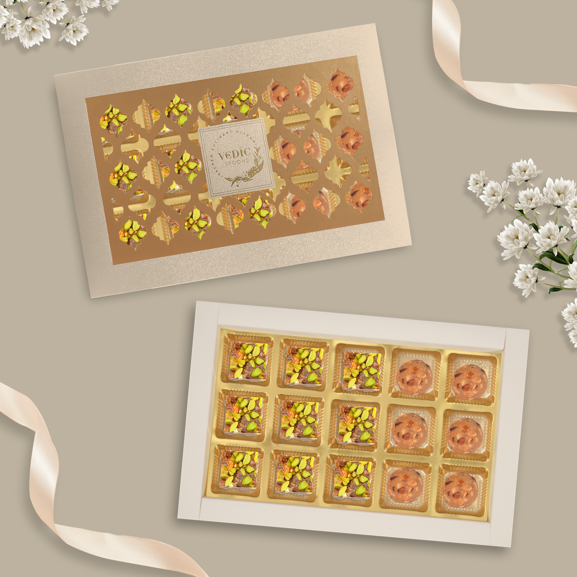 15 Pc Box Date DryFruit + Gond badam Laddoo