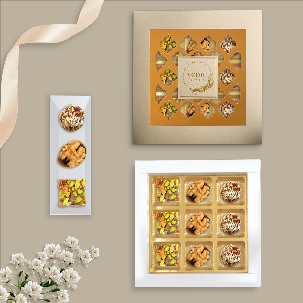 9 pc Box Date Dryfurit + Walnut Apricot Raisin + Date Mukhwas