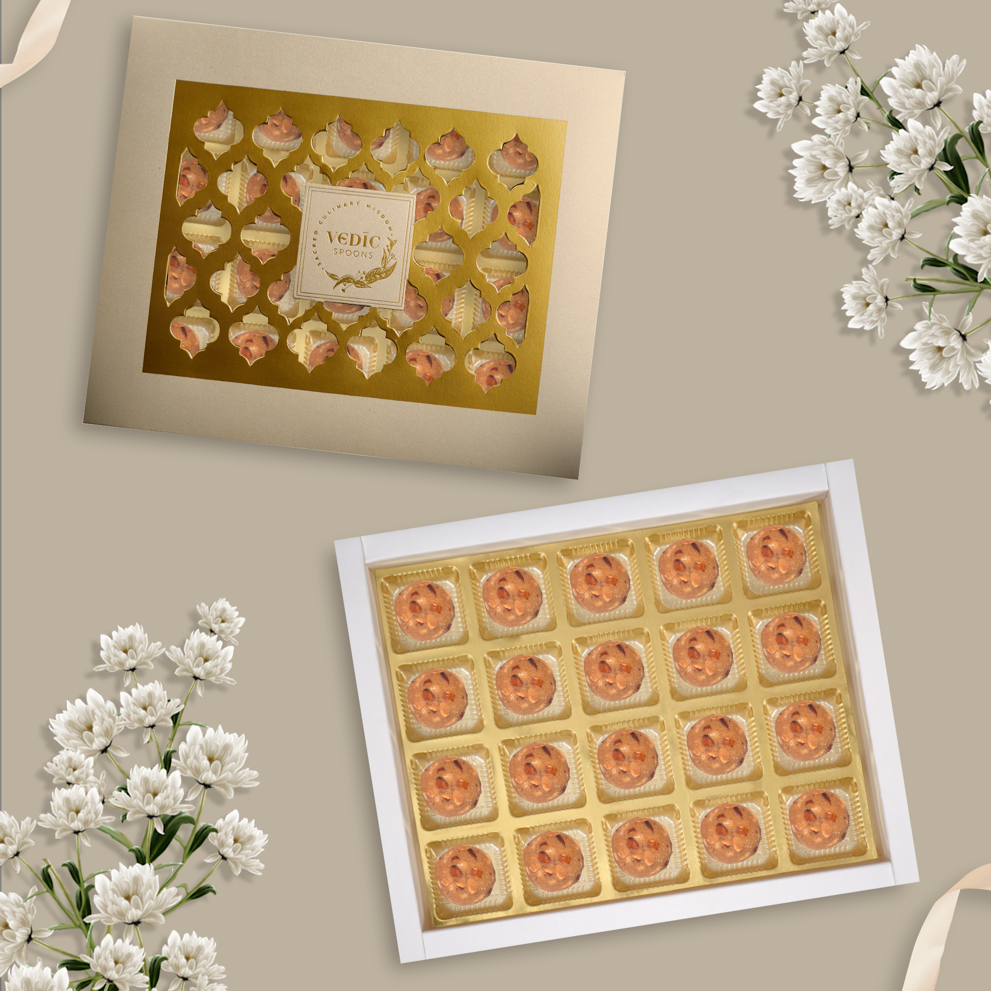 20 Pc Box  Gond Badam Laddoo With Jaggery