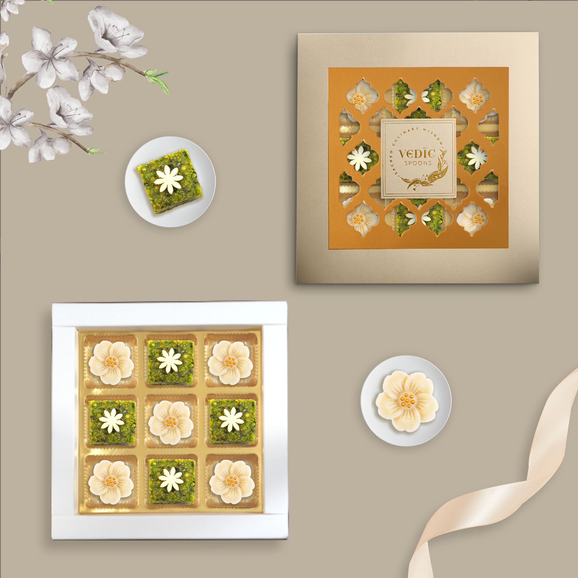 9 pc Box Kaju Flower + Pishori Pista Lodge