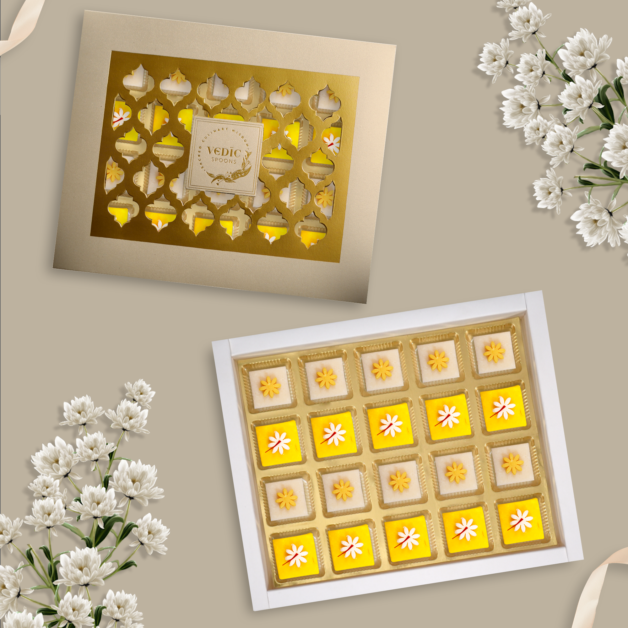 20 pc Box Kesar Katli + Badam Katli