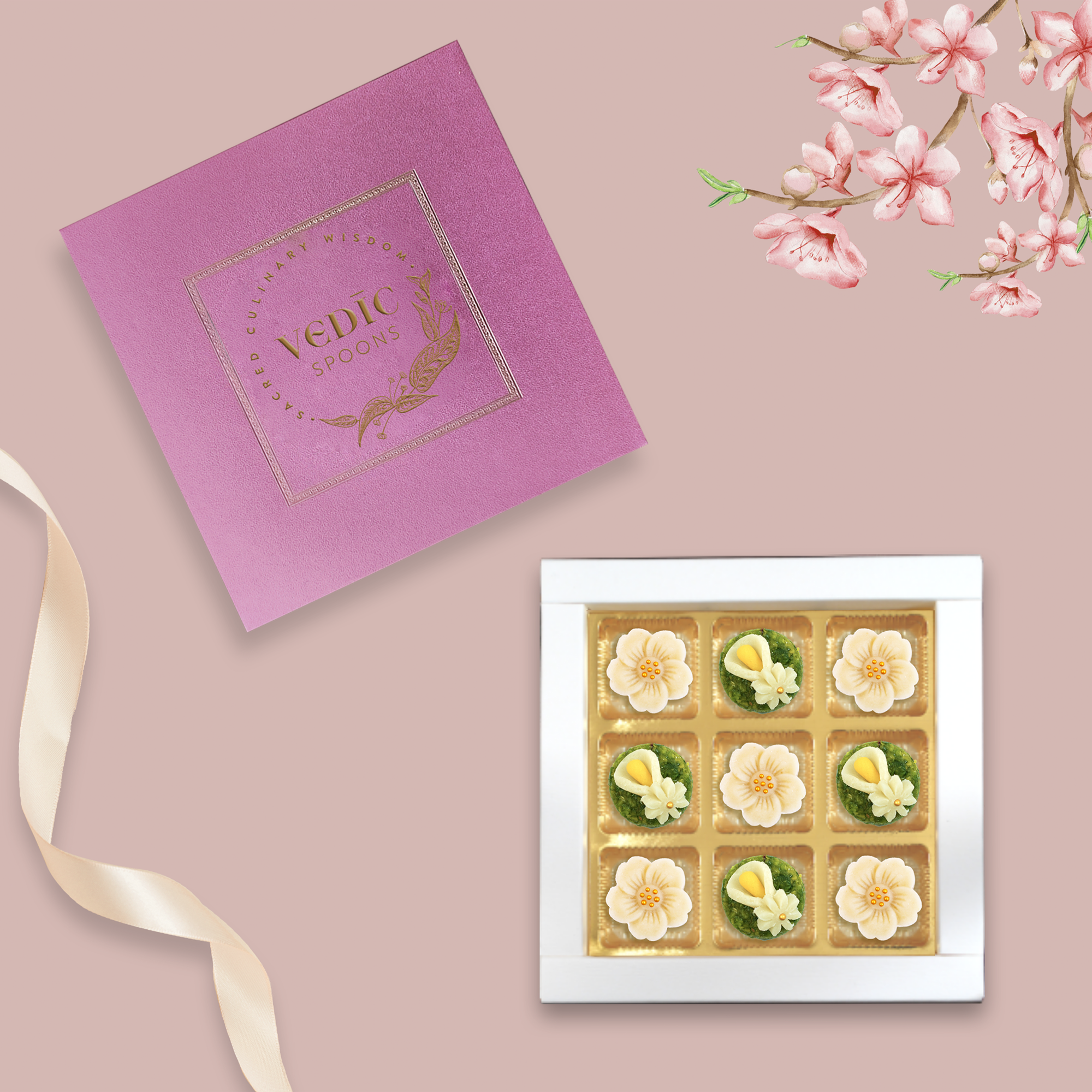 9 pc Box 5 Kaju Flower + 4 Fancy Pista Disc