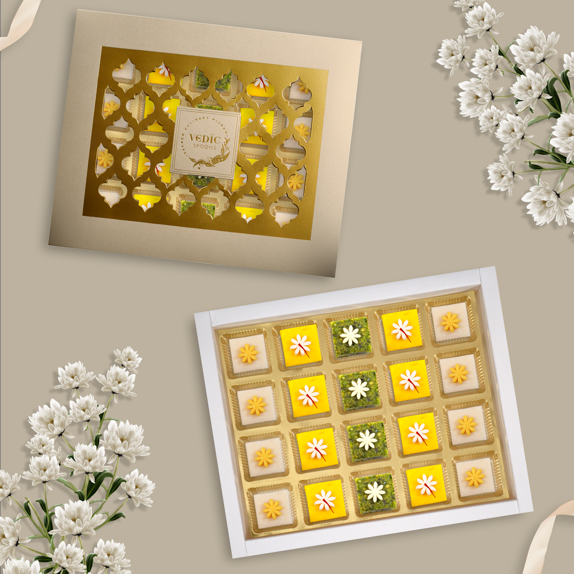 20 pc Box Kesar Katli + Mamra Badam Katli + Pishori Pista Lodge