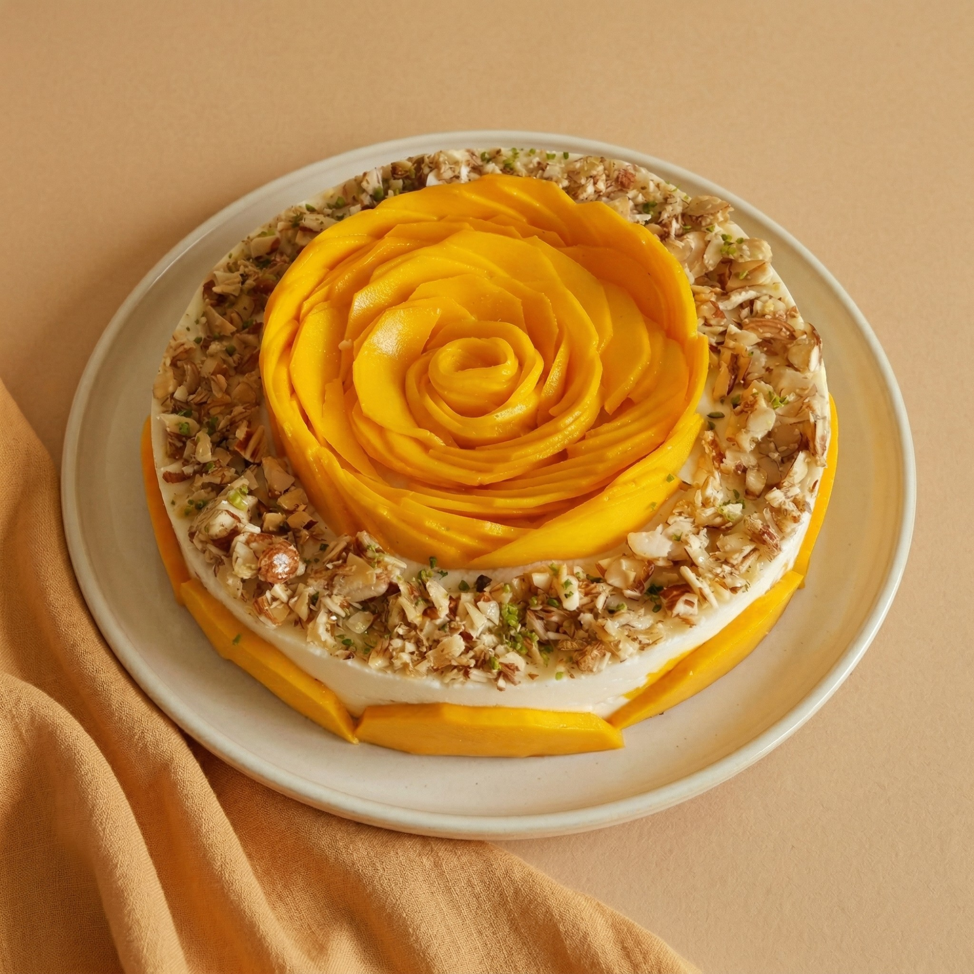 Mango + Roasted Almond Sandesh Cake (for Mumbai)