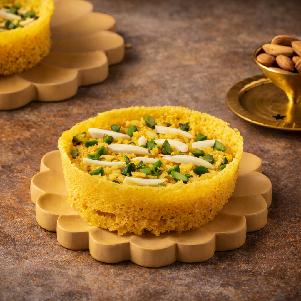 Mini Ghewar with Badam