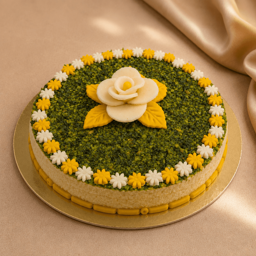 Badam Pishori Pista Cake