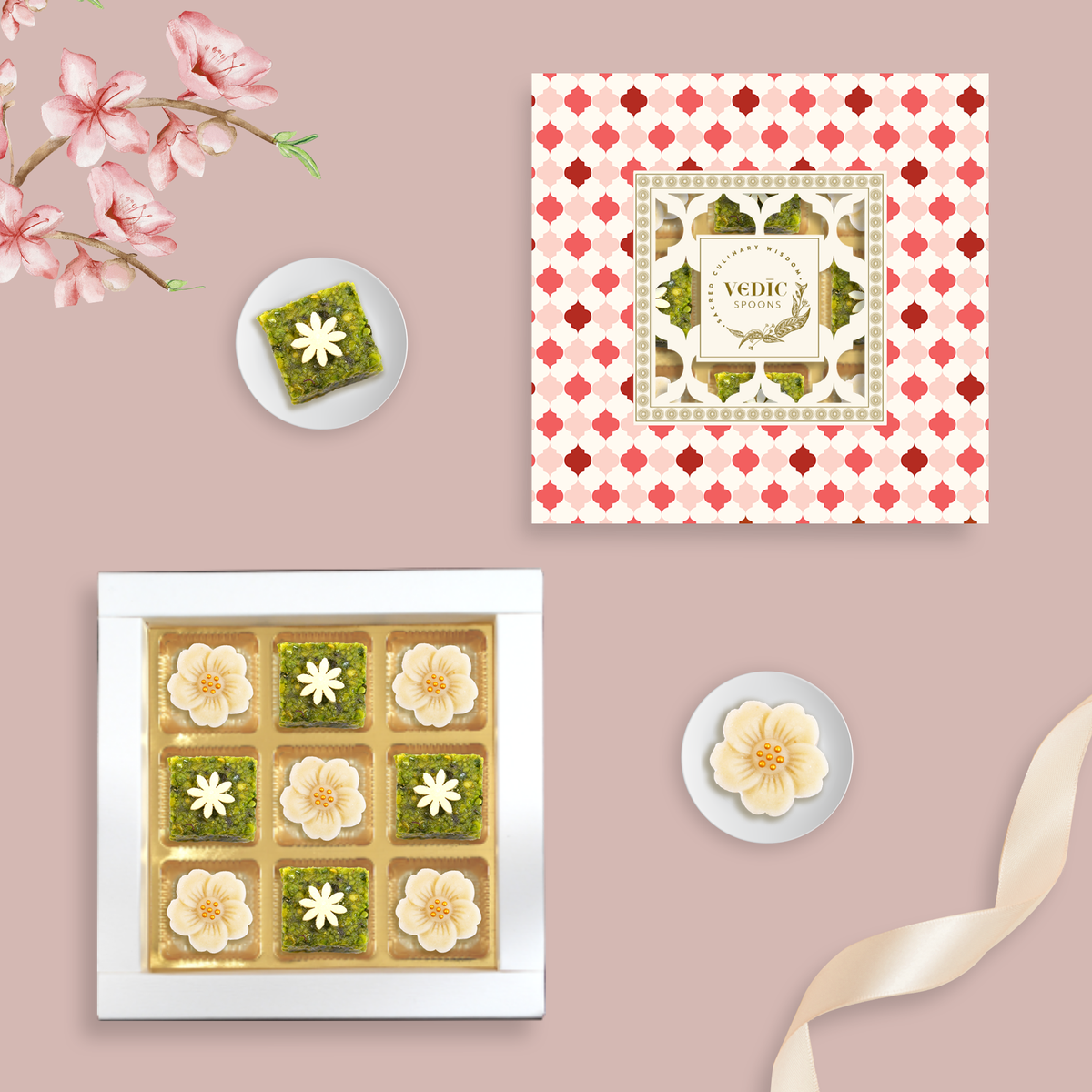 9 pc Box 5 Mamra Badam Flower + 4 Pista Loge