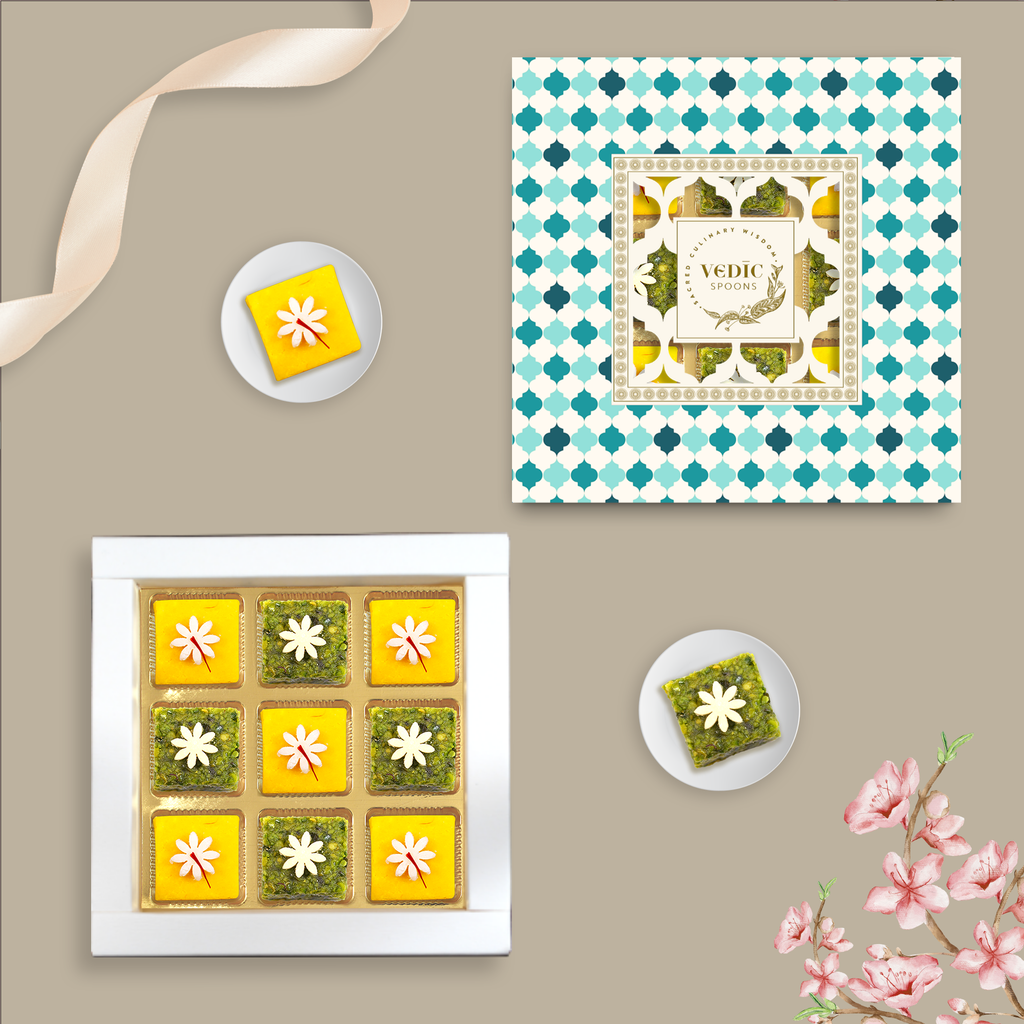 9 pc Box Kesariya Katli + Pishori Pista Lodge
