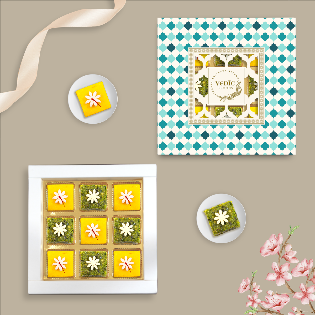 9 pc Box Kesariya Katli + Pishori Pista Lodge