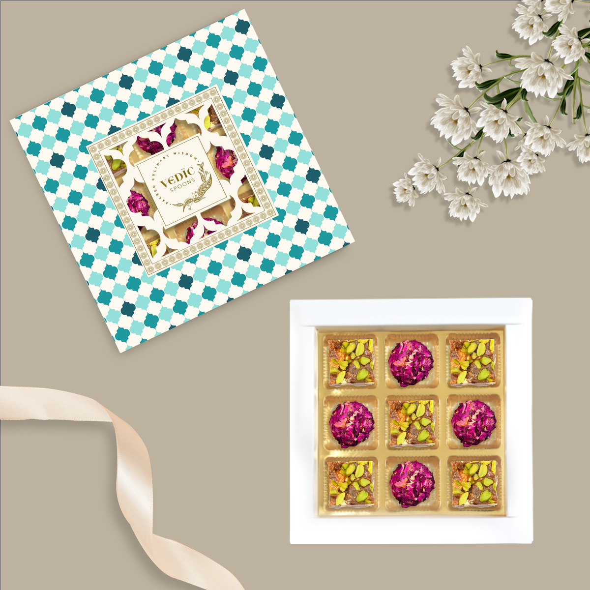 9 pc Box Date Dryfruit + Gulab Gulkand ball