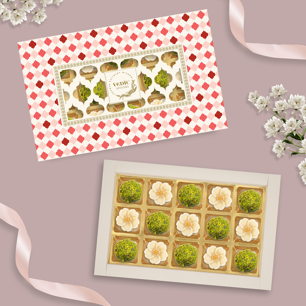 15 Pc Box Rose Almond Pista Ball + Mamra Flower