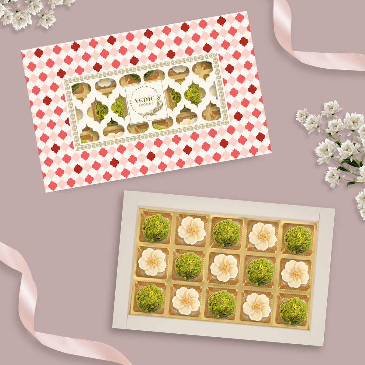 15 Pc Box Rose Almond Pista Ball + Mamra Flower