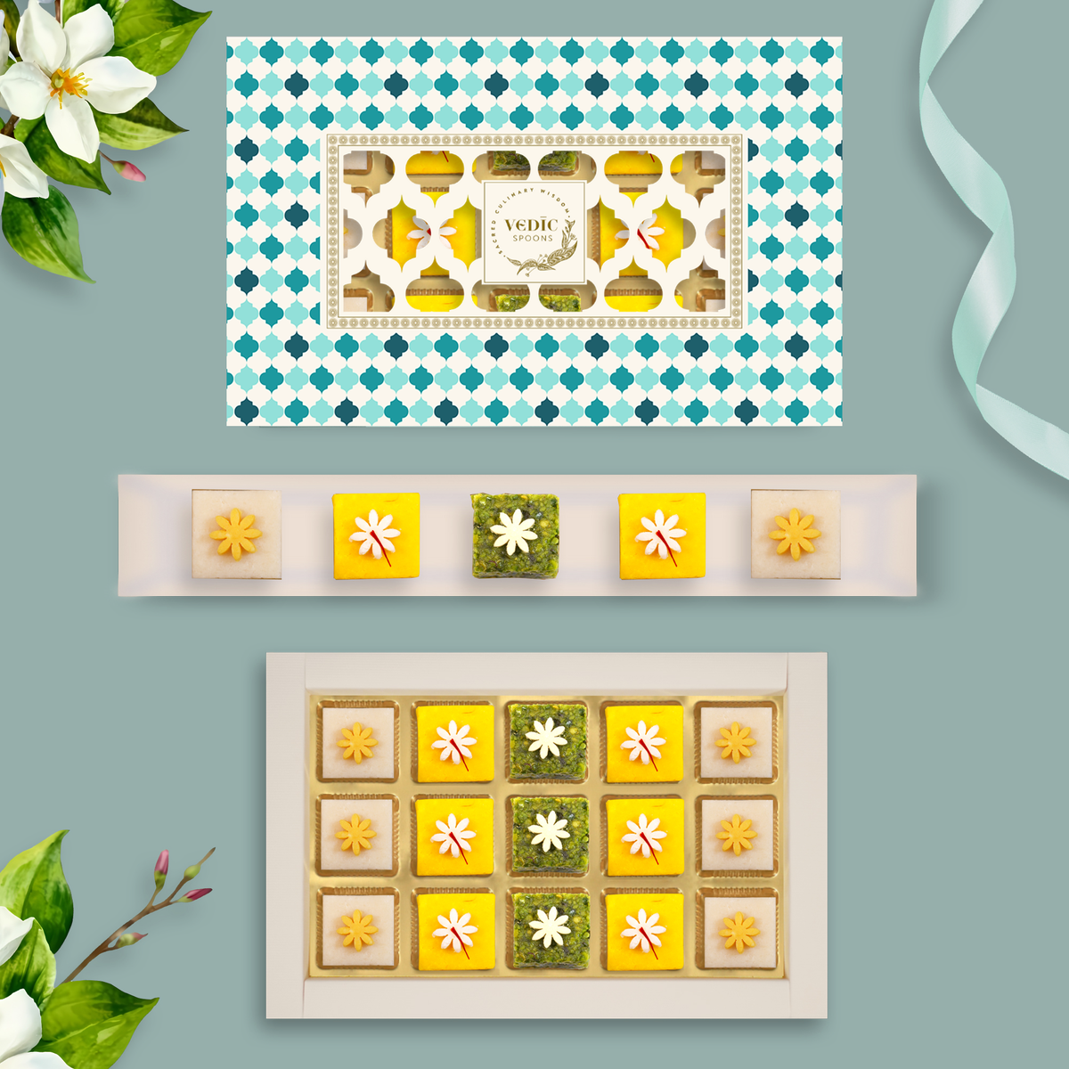15 Pc Box 3 Pishori Pista Lodge + 6 Mamra Badam Katli + 6 Kesaria Badam Katli