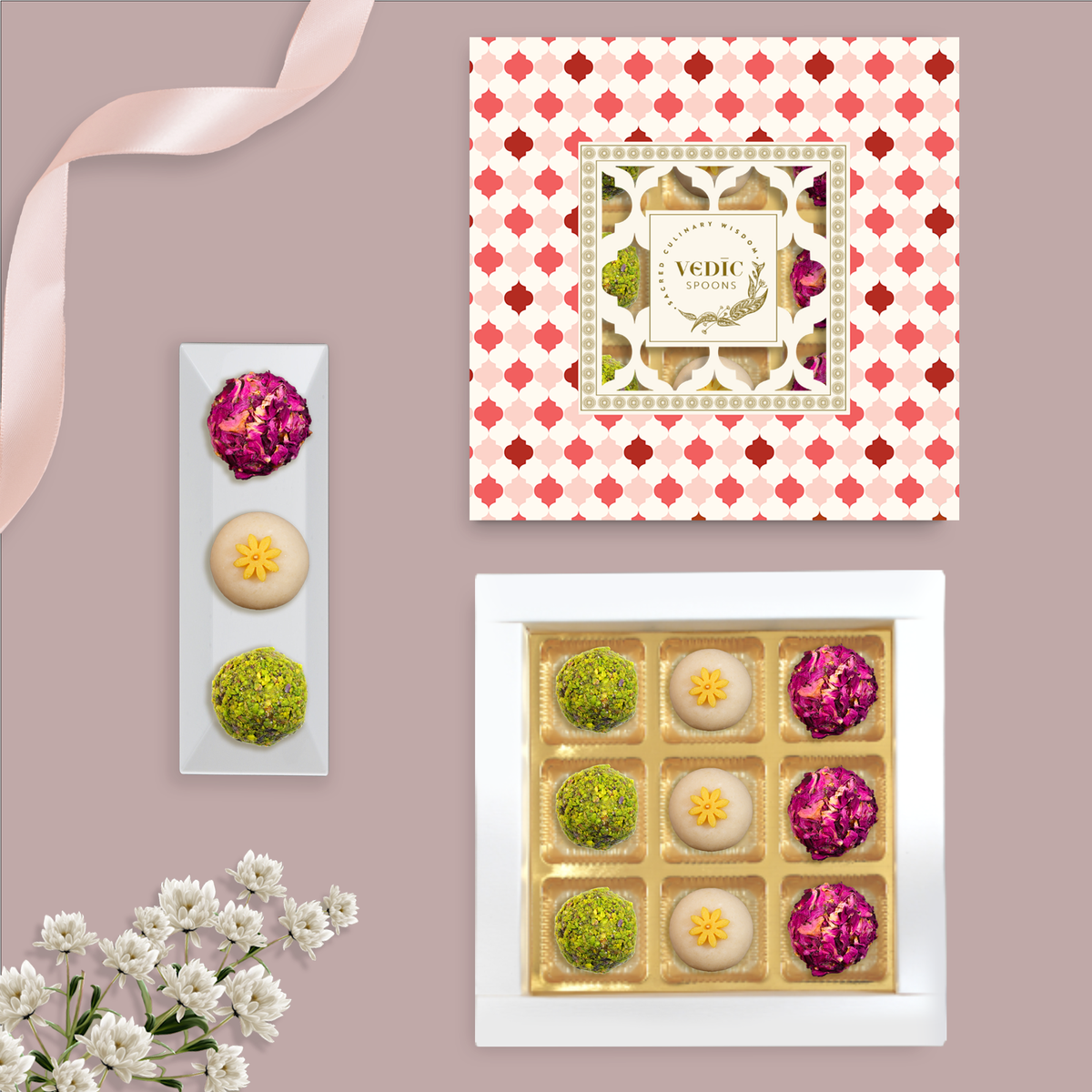 9 pc Box Rose Almond Pista + Crunchy almond + Gulab Gulkhand