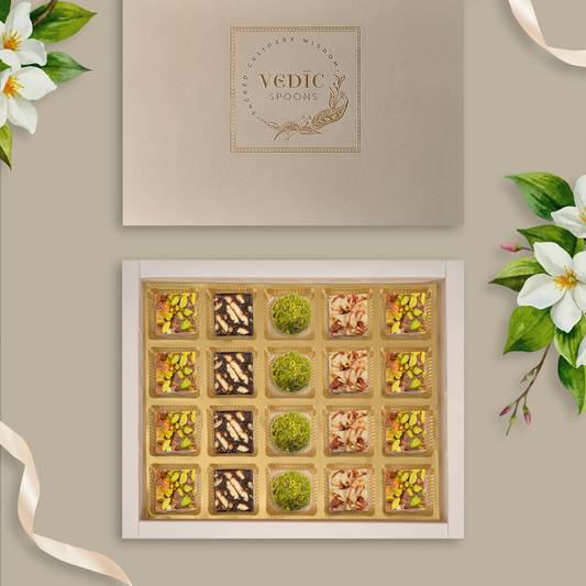 20 pc Box Rose Almond  Pista Ball+ Date Coffee+ Walnut Date Coco+ Date Dryfruit  +Rosted Almond