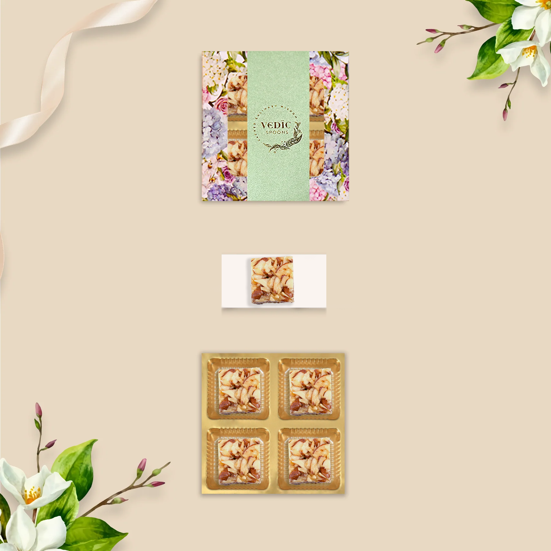4 Pc Box Roasted Almond