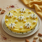 Saffron Sandesh Cake with Caramelized Almonds (for delivery in Mumbai only)