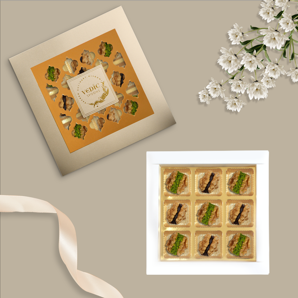 9 pc Box Walnut Anjeer with Pishori Pista + Walnut Date Coco